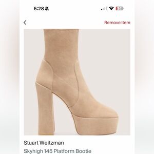 Stuart Weitzman Beige Platform Bootie